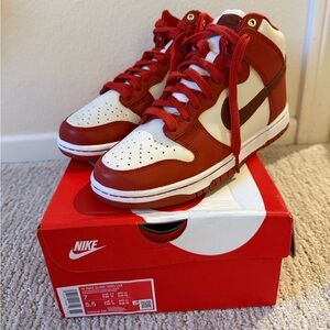 Nike Dunk High LX Red and White Sneakers